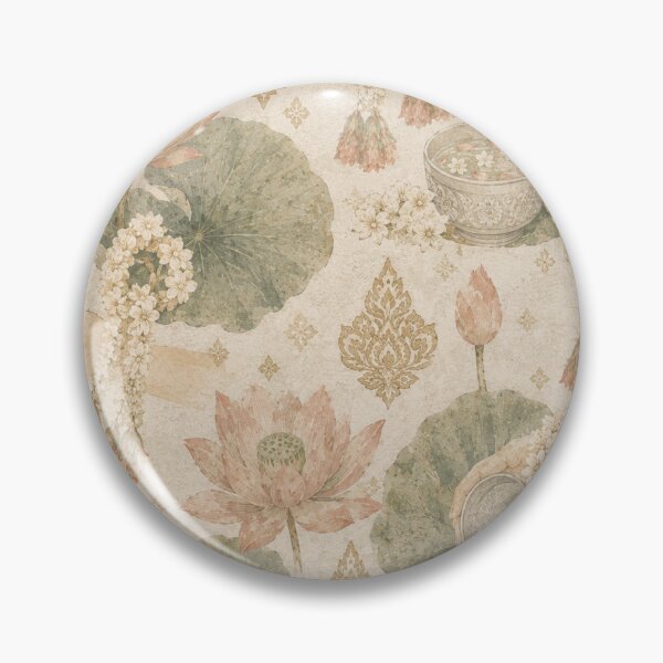 Item preview, Thai Songkran Heritage Seamless Pattern with Lotus Flowers, Jasmine Garlands and Sacred Water Pouring Ritual  designed and sold by Siam Soul Studio.