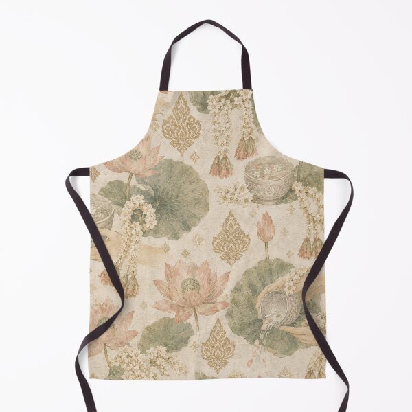 Item preview, Thai Songkran Heritage Seamless Pattern with Lotus Flowers, Jasmine Garlands and Sacred Water Pouring Ritual designed and sold by Siam Soul Studio.