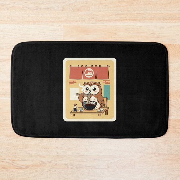Item preview, Cute Owl Eating Ramen in Cozy Noodle Shop designed and sold by JordynLadukeg65.