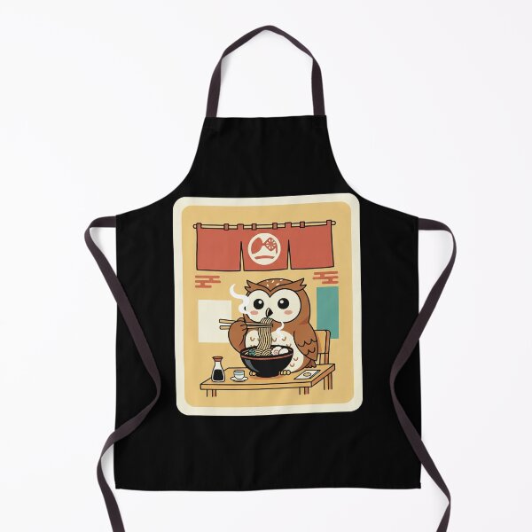 Item preview, Cute Owl Eating Ramen in Cozy Noodle Shop designed and sold by JordynLadukeg65.