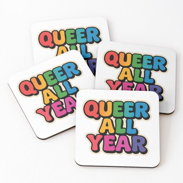 Item preview, Queer All Year Rainbow Bold LGBTQ Pride Typography designed and sold by Haus Of Sin.