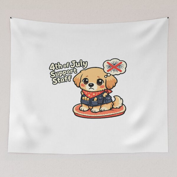 Item preview, 4th Of July Puppy Anxiety Golden Retriever Support Staff designed and sold by chattsuede.