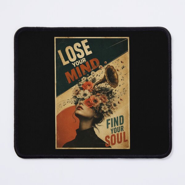Item preview, Vintage Music and Floral Surreal Art Lose Your Mind Find Soul designed and sold by ferminhays.