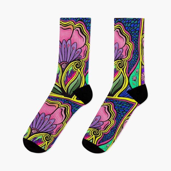 Item preview, Blooming Dreams | Vibrant Psychedelic Floral Art designed and sold by ArtflyStudio.