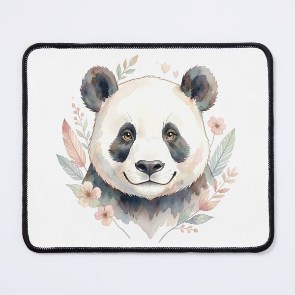 Item preview, Floral Boho Panda Illustration designed and sold by Marcu Ioachim.