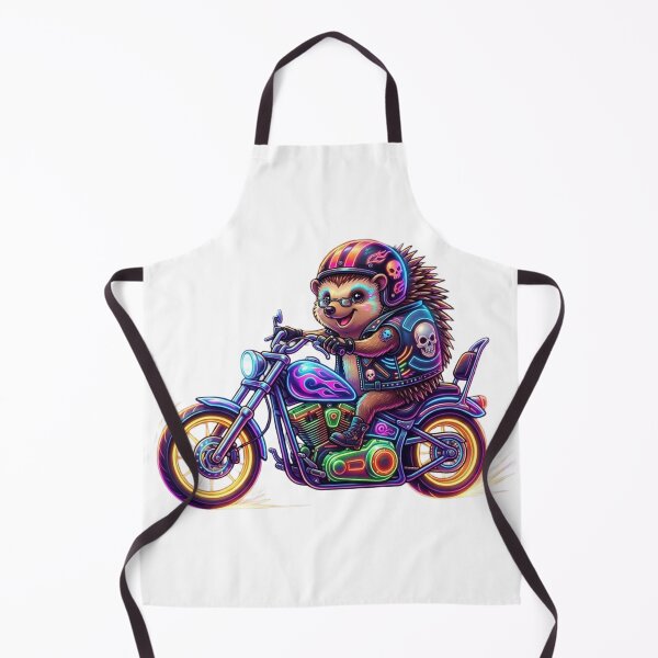 Item preview, Neon biker hedgehog on a motorcycle – cool rocker design designed and sold by NeonTraum.