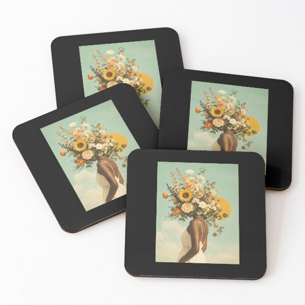 Item preview, Surreal Floral Portrait with Wildflowers and Golden Sun Mood designed and sold by ferminhays.