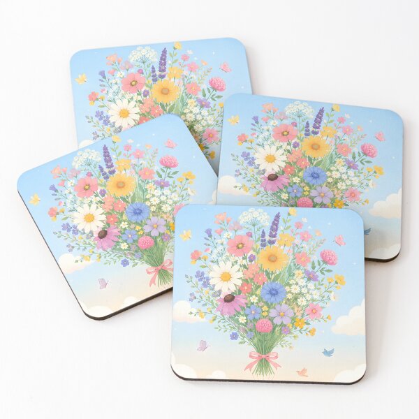 Item preview, Let Your Heart Bloom Cute Floral Bouquet Balloon Pastel Sky  designed and sold by ChubbyGoong.