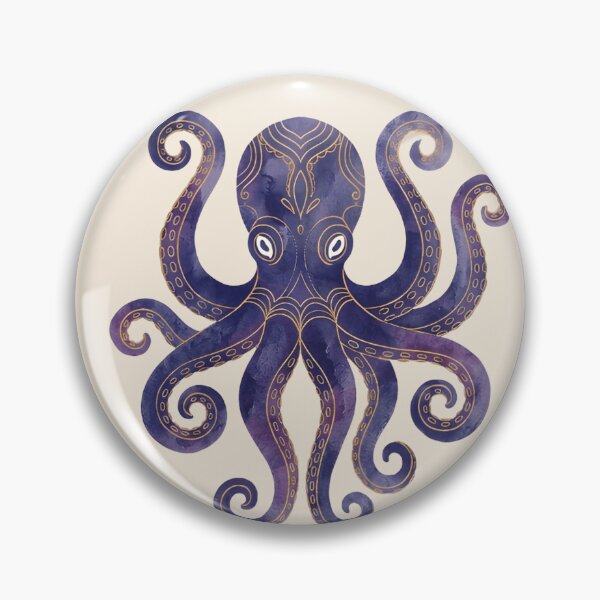 Item preview, Ornamental Purple Octopus T‑Shirt & Sticker – Elegant Ocean Creature Art Nautical  designed and sold by ZyxDes.