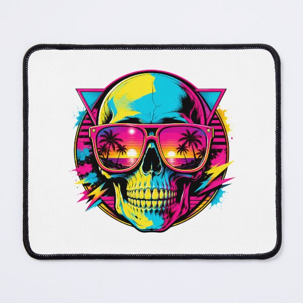 Item preview, Synthwave Skull Sunglasses Reflect Tropical Sunset designed and sold by chattsuede.