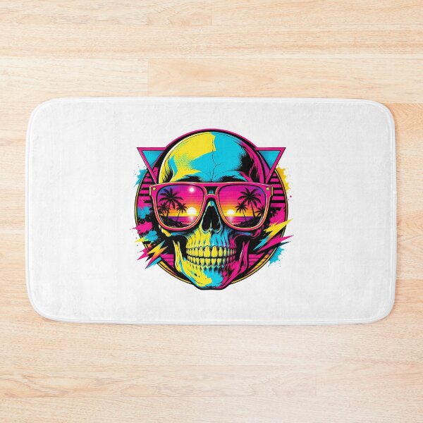 Item preview, Synthwave Skull Sunglasses Reflect Tropical Sunset designed and sold by chattsuede.