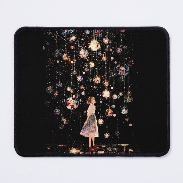 Item preview, Magical Girl Looking at Glowing Starry Orbs designed and sold by colorful-white.