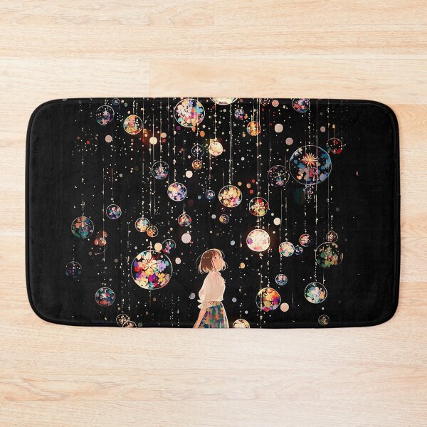 Item preview, Magical Girl Looking at Glowing Starry Orbs designed and sold by colorful-white.