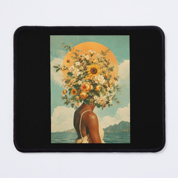Item preview, Surreal Floral Portrait by the Sea With Golden Sun designed and sold by ferminhays.