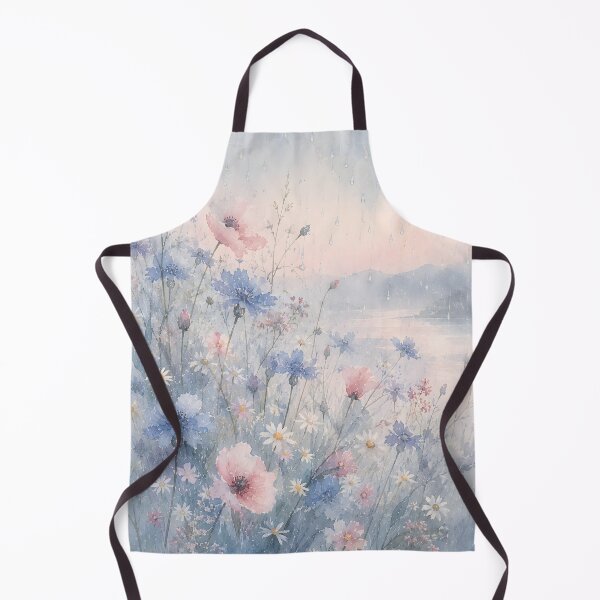 Item preview, A Dreamy Floral Meadow in Rain Watercolor Rainy Day Pastel Floral designed and sold by ChubbyGoong.