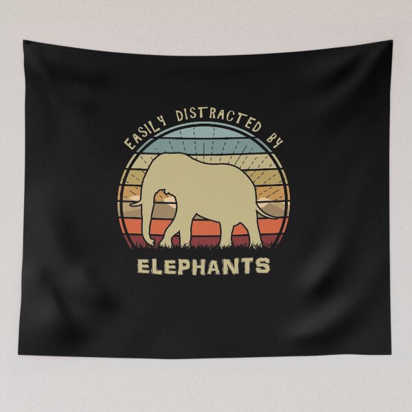 Item preview, Easily Distracted By Elephants Retro Sunset designed and sold by marke770.