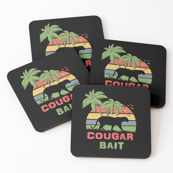 Item preview, Cougar Bait Retro Sunset Palm Tree Feline designed and sold by marke770.