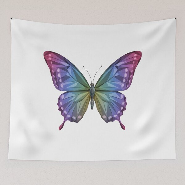 Item preview, Tribal Butterfly - Rainbow Geometric Butterfly – Vibrant Low Poly Butterfly Art designed and sold by ArcticFoxStudio.