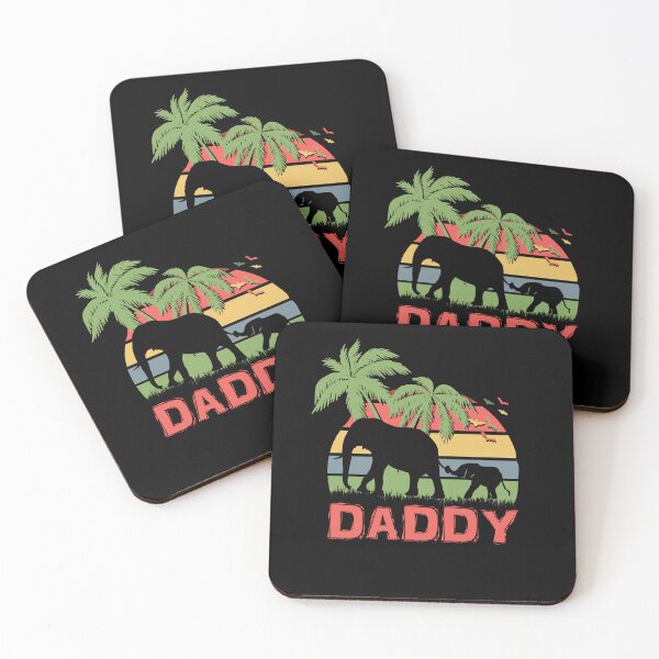 Item preview, Vintage Daddy Elephant Baby Sunset Palm Trees designed and sold by marke770.