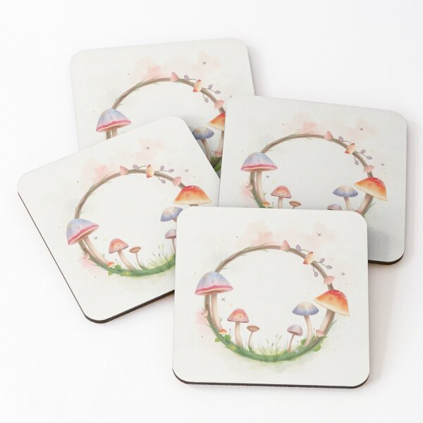 Item preview, Watercolor Whimsical Mushroom Floral Wreath Frame designed and sold by Vida e Arte.