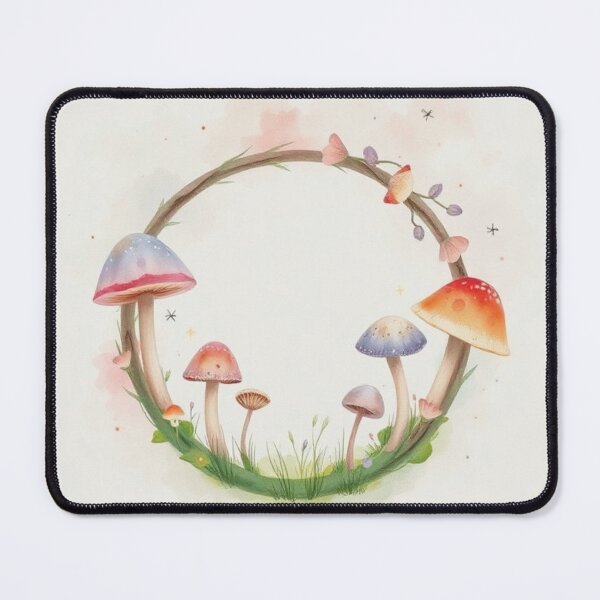Item preview, Watercolor Whimsical Mushroom Floral Wreath Frame designed and sold by Vida e Arte.