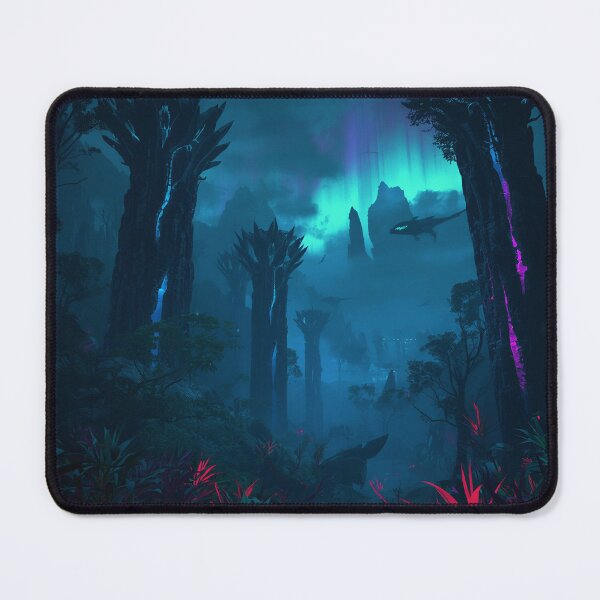 Item preview, Aurora Fang Predator Jungle Alien Fantasy Landscape designed and sold by Luminous Wilds.