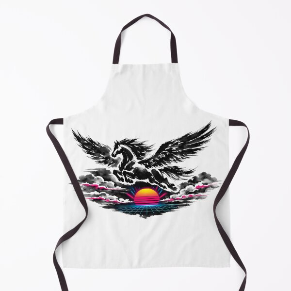 Item preview, Synthwave Sumi-e Pegasus Flight designed and sold by KungPowUnicorn.