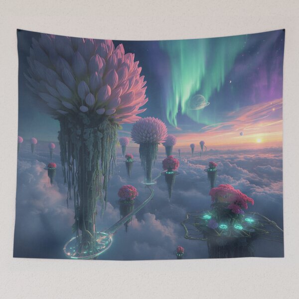 Item preview, Sky Bloom Floating Garden Alien Fantasy Landscape designed and sold by Luminous Wilds.