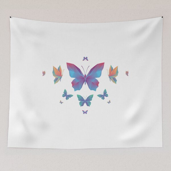Item preview, Tribal Butterfly - Rainbow Geometric Butterfly – Vibrant Low Poly Butterfly Art designed and sold by ArcticFoxStudio.
