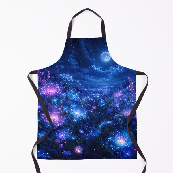Item preview, Magical Moonlit Wildflower Meadow at Night Glowing Blue Floral designed and sold by ChubbyGoong.