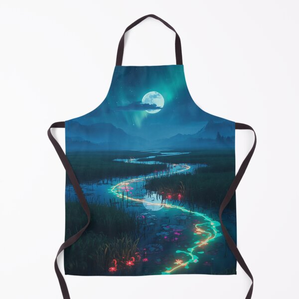 Item preview, Lunar Tide Neon Wetlands Alien Fantasy Landscape designed and sold by Luminous Wilds.