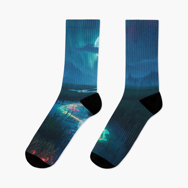 Item preview, Lunar Tide Neon Wetlands Alien Fantasy Landscape designed and sold by Luminous Wilds.