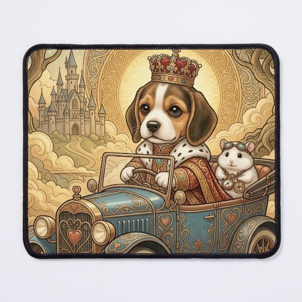 Item preview, Beagle Prince And His Buddy Hamster designed and sold by Black Cat Matters.