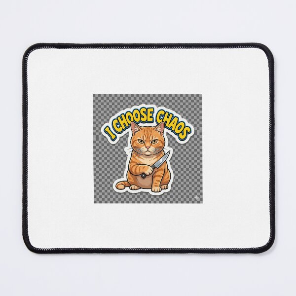 Item preview, Cat holding a tiny knife with a serious face designed and sold by CrazySticker619.