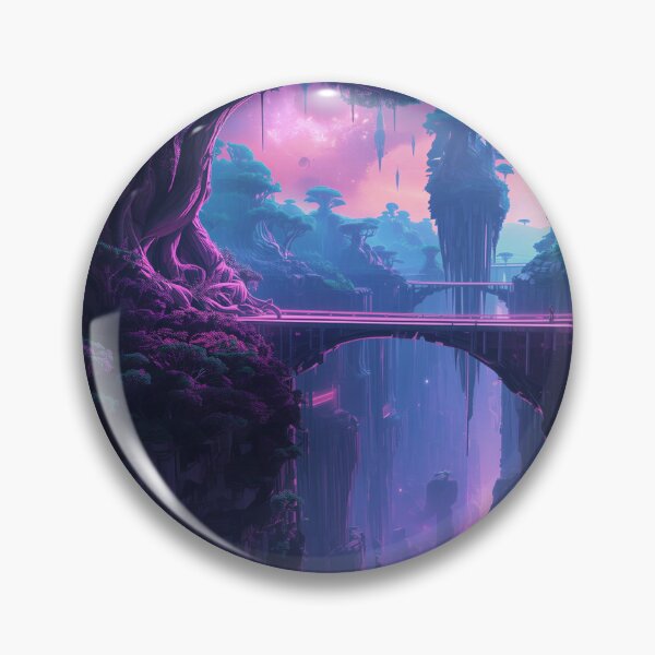 Item preview, Nebula Skybridge Canyon Fantasy Alien Landscape designed and sold by Luminous Wilds.