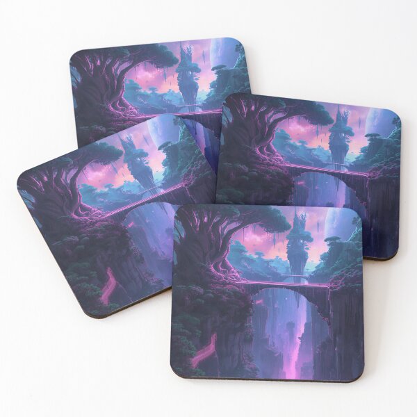 Item preview, Nebula Skybridge Canyon Fantasy Alien Landscape designed and sold by Luminous Wilds.