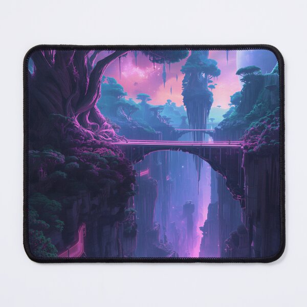 Item preview, Nebula Skybridge Canyon Fantasy Alien Landscape designed and sold by Luminous Wilds.