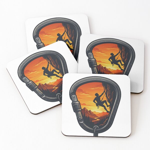 Item preview, Rock Climber Carabiner Sunset Vector Design designed and sold by Gabe1983.