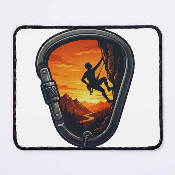 Item preview, Rock Climber Carabiner Sunset Vector Design designed and sold by Gabe1983.