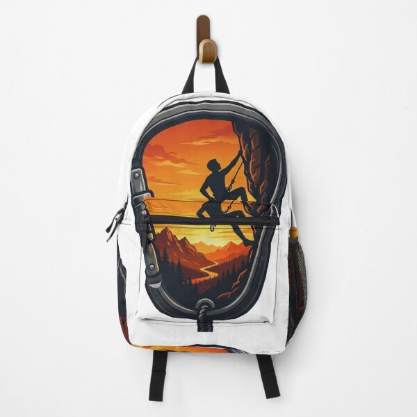 Item preview, Rock Climber Carabiner Sunset Vector Design designed and sold by GabeMountainArt.