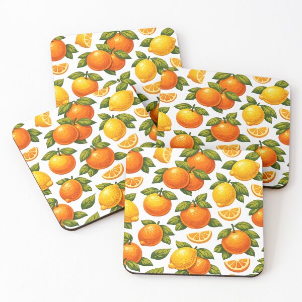 Item preview, Seamless pattern of oranges and lemons with green leaves designed and sold by ARIN2550.