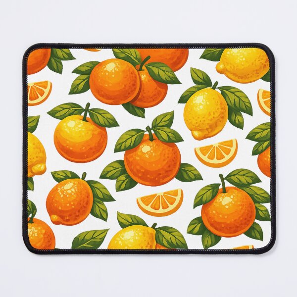 Item preview, Seamless pattern of oranges and lemons with green leaves designed and sold by ARIN2550.