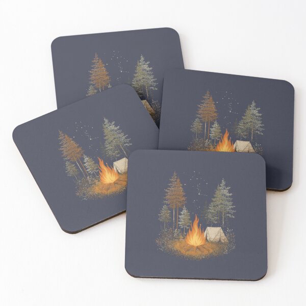 Item preview, Vintage Campfire & Tent Camping Illustration | Woodland Adventure Art designed and sold by Bound for Wonder.