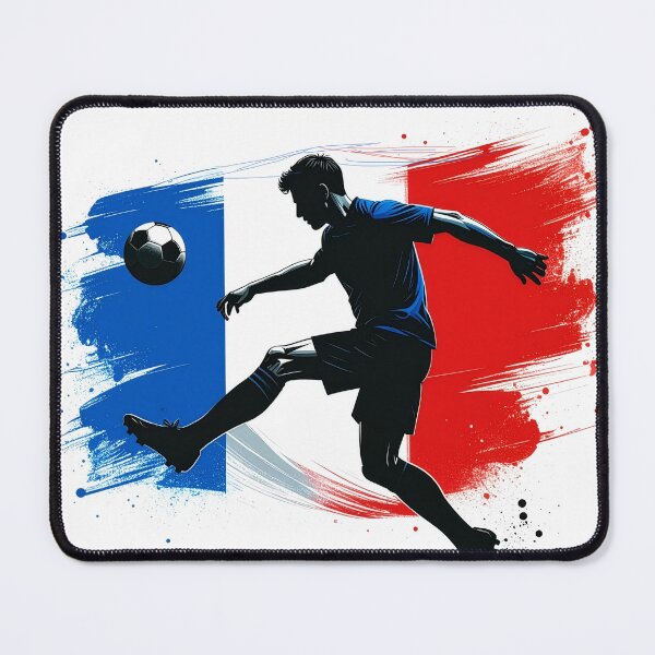 Item preview, France Soccer Player Art — French Football Flag Action Fan Print designed and sold by icemanphotos.