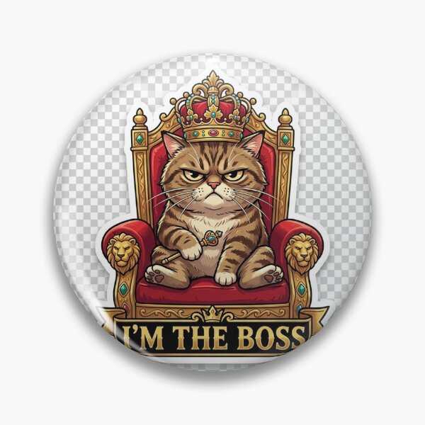 Item preview, Grumpy cat sitting on a throne wearing a golden crown designed and sold by CrazySticker619.