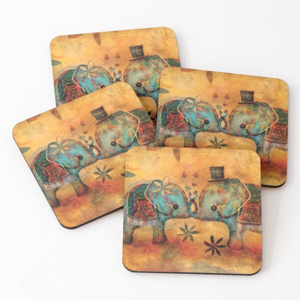 Item preview, Rustic Boho Vintage Elephants designed and sold by Karin Taylor.