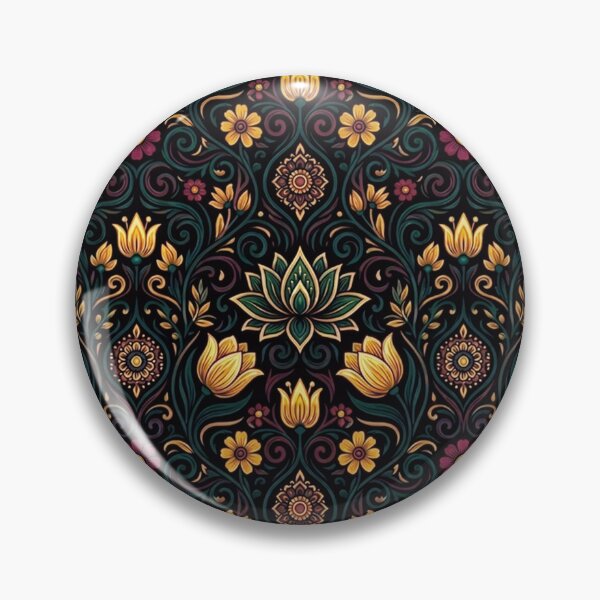 Item preview, Ornate Floral Damask Pattern with Gold & Teal designed and sold by love king studios.