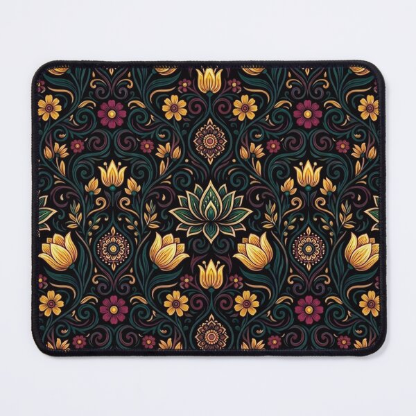 Item preview, Ornate Floral Damask Pattern with Gold & Teal designed and sold by love king studios.