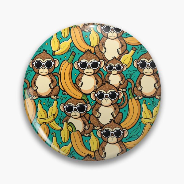Item preview, chibi monkey pattern sticker designed and sold by krazzyremo.