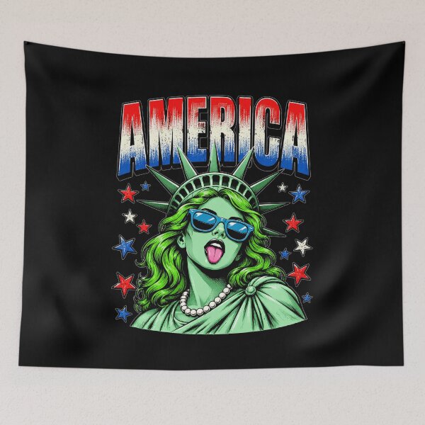 Item preview, Brushstroke Statue of Liberty Blowing 4th of July designed and sold by OlakunleOloroz.